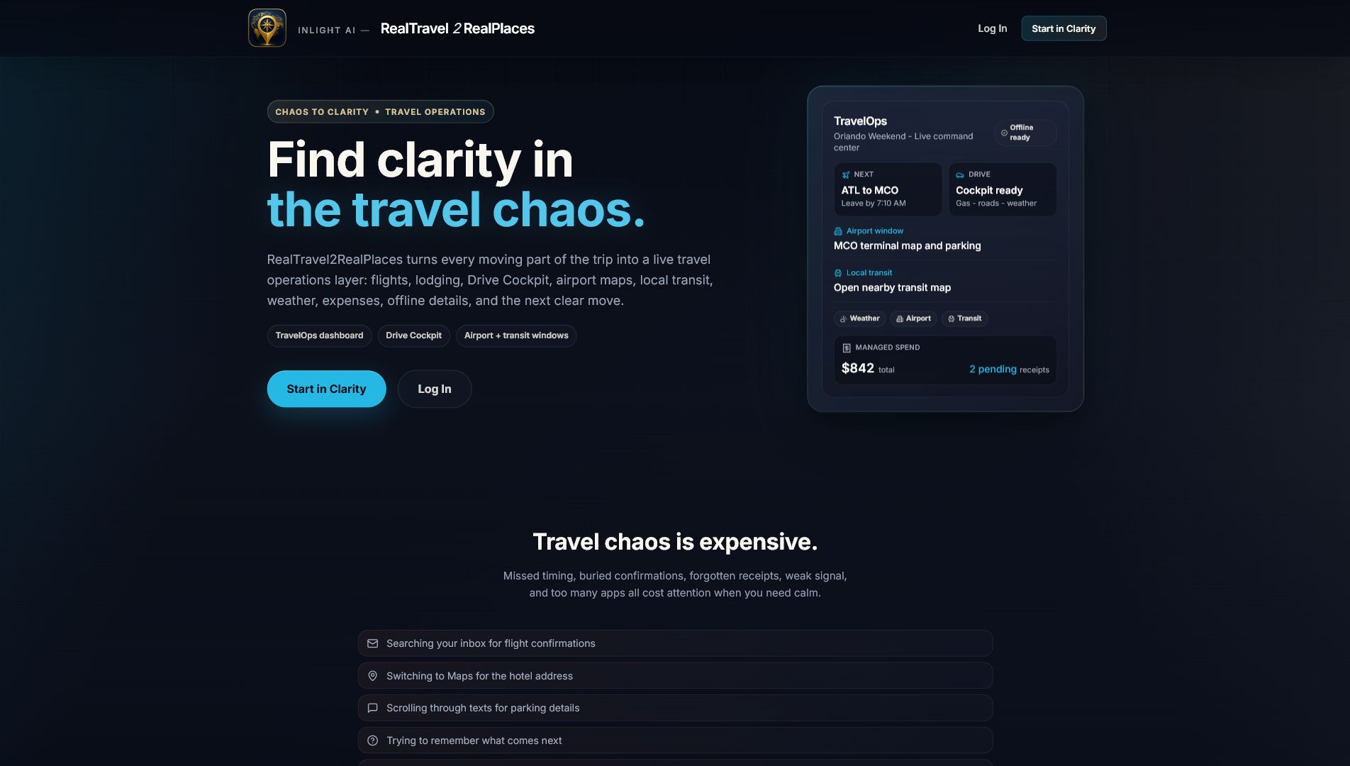 RealTravel2RealPlaces product screen